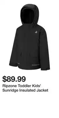 Sport Chek Ripzone Toddler Kids' Sunridge Insulated Jacket offer