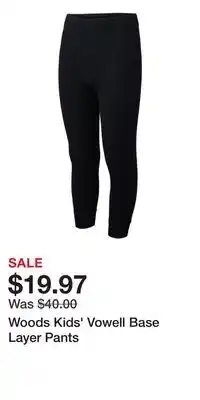 Sport Chek Woods Kids' Vowell Base Layer Pants offer