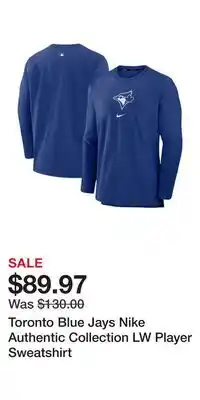 Sport Chek Toronto Blue Jays Nike Authentic Collection LW Player Sweatshirt offer
