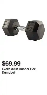 Sport Chek Evoke 30 lb Rubber Hex Dumbbell offer