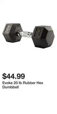 Sport Chek Evoke 20 lb Rubber Hex Dumbbell offer