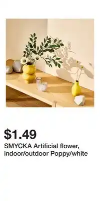 IKEA SMYCKA Artificial flower, indoor/outdoor Poppy/white offer