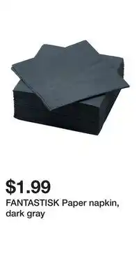 IKEA FANTASTISK Paper napkin, dark gray offer