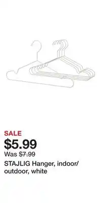 IKEA STAJLIG Hanger, indoor/outdoor, white offer