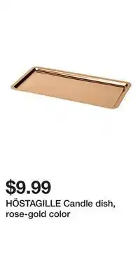 IKEA HÖSTAGILLE Candle dish, rose-gold color offer