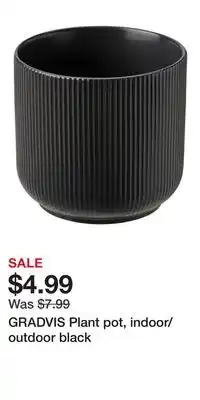 IKEA GRADVIS Plant pot, indoor/outdoor black offer