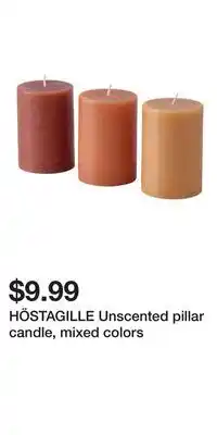 IKEA HÖSTAGILLE Unscented pillar candle, mixed colors offer