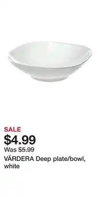 IKEA VÄRDERA Deep plate/bowl, white offer