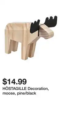 IKEA HÖSTAGILLE Decoration, moose, pine/black offer