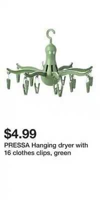 IKEA PRESSA Hanging dryer with 16 clothes clips, green offer