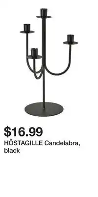 IKEA HÖSTAGILLE Candelabra, black offer