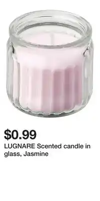 IKEA LUGNARE Scented candle in glass, Jasmine offer