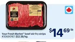 Walmart Your Fresh Market beef stir fry strips offer
