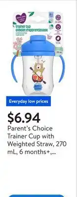 Walmart Parent's Choice Trainer Cup with Weighted Straw, 270 mL, 6 months+, Blue, 6 months+, 270 mL offer