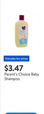 Walmart Parent's Choice Baby Shampoo offer