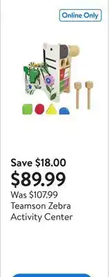Walmart Teamson Zebra Activity Center offer