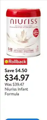 Walmart Niuriss Infant Formula offer