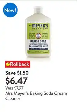 Walmart Mrs Meyer's Baking Soda Cream Cleaner offer