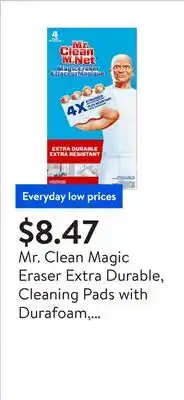 Walmart Mr. Clean Magic Eraser Extra Durable, Cleaning Pads with Durafoam, 4 Count offer