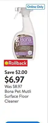 Walmart Bona Pet Mutli Surface Floor Cleaner offer