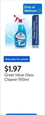 Walmart Great Value Glass Cleaner 950ml offer