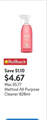 Walmart Method All Purpose Cleaner 828ml offer