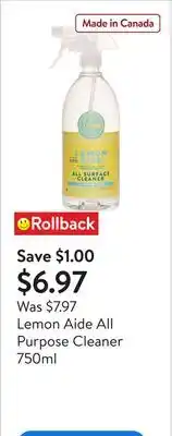 Walmart Lemon Aide All Purpose Cleaner 750ml offer