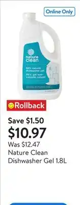 Walmart Nature Clean Dishwasher Gel 1.8L offer