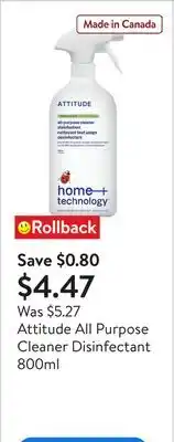 Walmart Attitude All Purpose Cleaner Disinfectant 800ml offer