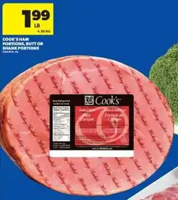 Real Canadian Superstore Cook's ham portions and butt or shank portions offer