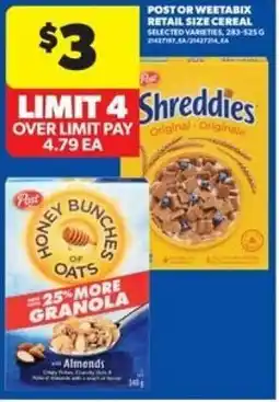 Real Canadian Superstore Post or weetabix retail size cereal offer