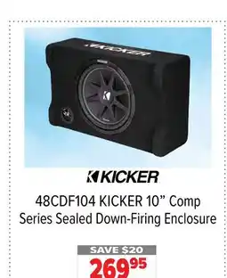 2001 Audio Video 48CDF104 KICKER 10 Comp Series Sealed Down-Firing Enclosure offer