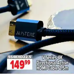 2001 Audio Video 5S4KHD22.5 V Series Directional Active HDMI Cable 2.5m offer