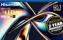 2001 Audio Video 55U88QG Hisense 55 MINI-LED 165HZ 5000 NIT offer