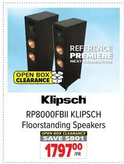 2001 Audio Video RP8000FBII KLIPSCH Floorstanding Speakers offer