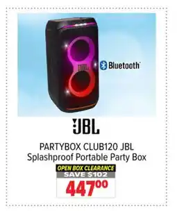 2001 Audio Video CLUB120 JBL Splashproof Portable Party Box offer