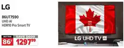 2001 Audio Video 86UT7590 86 LG UHD AI HDR10 Pro Smart TV offer