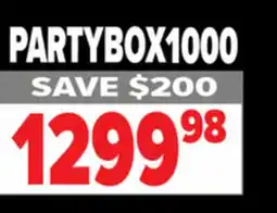 2001 Audio Video PARTYBOX1000 JBL Party Boxes offer