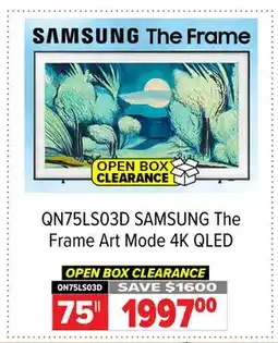 2001 Audio Video QN75LS03D SAMSUNG 75 The Frame Art Mode 4K QLED offer