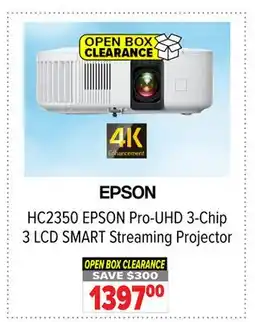 2001 Audio Video HC2350 EPSON Pro-UHD 3-Chip 3 LCD SMART Streaming Projector offer