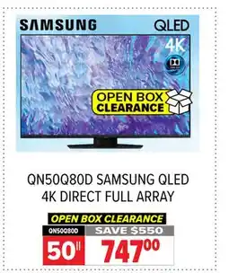 2001 Audio Video QN50Q80D SAMSUNG 50 QLED 4K DIRECT FULL ARRAY offer
