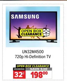 2001 Audio Video UN32M4500 720p Hi-Definition TV offer