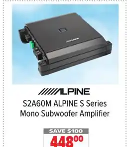 2001 Audio Video S2A60M ALPINE S Series Mono Subwoofer Amplifier offer