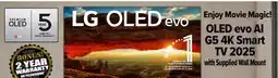 2001 Audio Video OLED55G5WUA LG 55 OLED evo AI G5 4K Smart TV 2025 offer