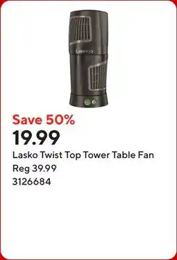Staples Lasko Twist Top Tower Table Fan offer