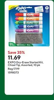 Staples EXPO Dry-Erase Started Kit, Chisel Tip, Assorted, 10 pk offer