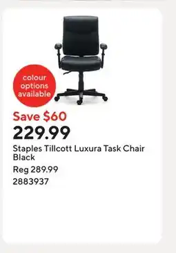 Staples Staples Tillcott Luxura Task Chair Black offer