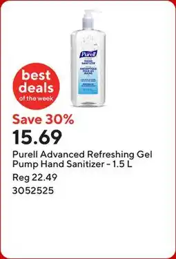 Staples Purell Advanced Refreshing Gel Pump Hand Sanitizer - 1.5 L offer