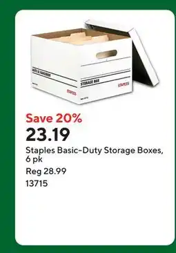 Staples Staples Basic-Duty Storage Boxes, 6 pk offer