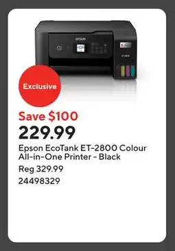 Staples Epson EcoTank ET-2800 Colour All-in-One Printer - Black offer